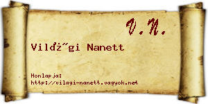 Világi Nanett névjegykártya